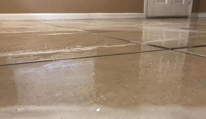 Water damaged grout