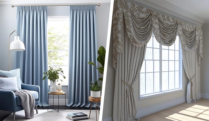Collage of cleaned draperies
