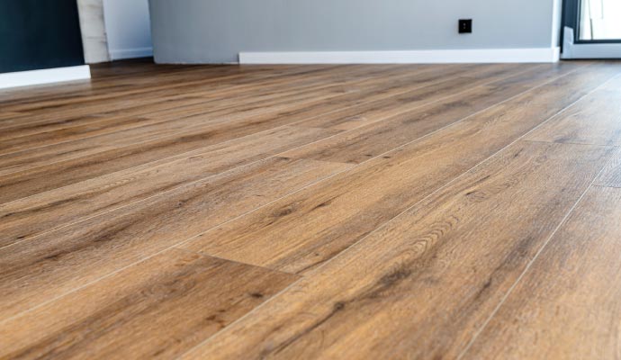Recoated wood floor